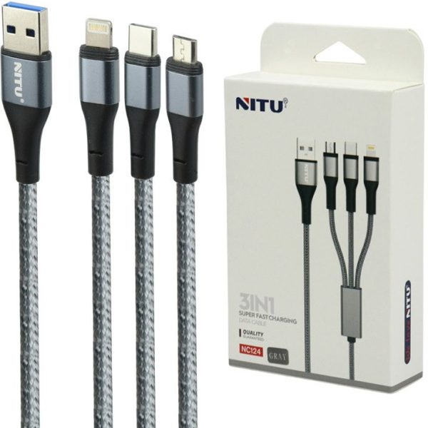 کابل ۳ سر سوپر فست شارژ نیتو NC124 - تصویر 2